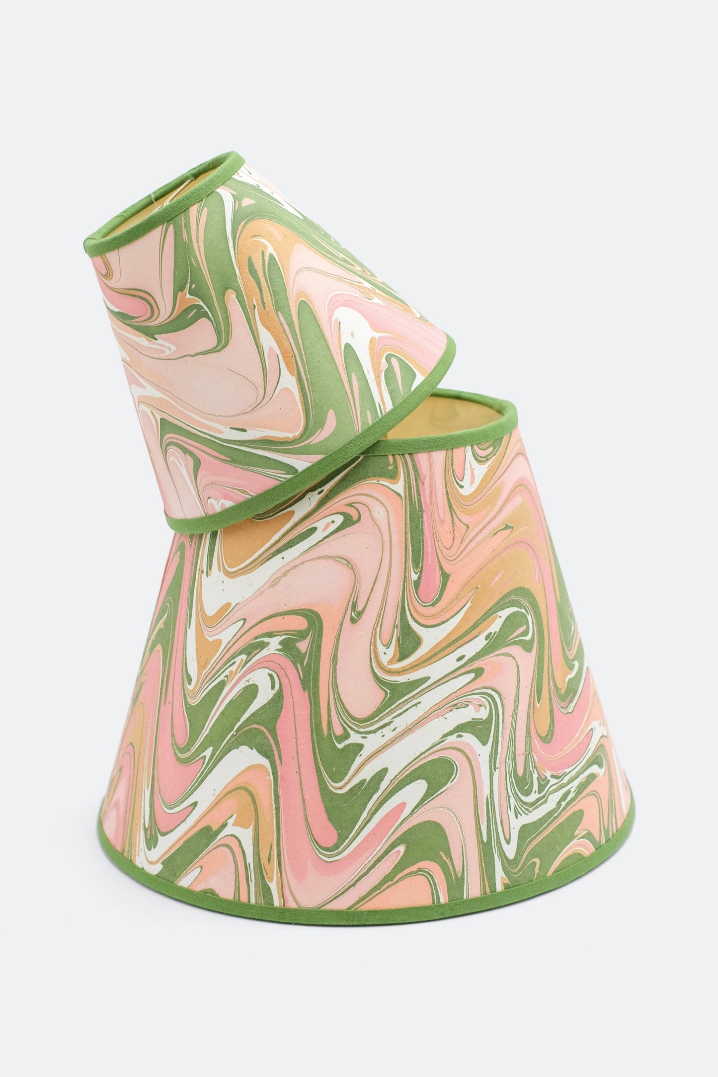 6" Clip On Chandelier Sconce Lampshade — Hand-Marbled: Flatiron Feather