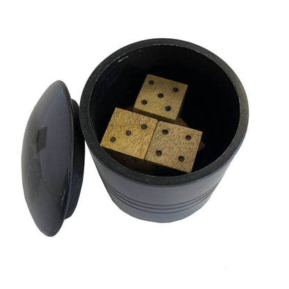 Farkle Six Dice Game in Horn Resin Cup - Vintage Style: Tan