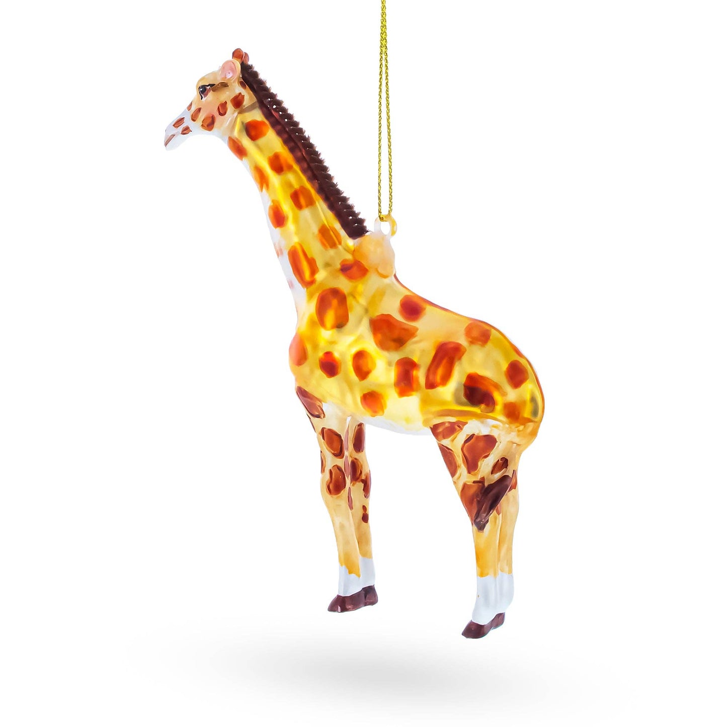 Glittered Giraffe Glass Ornament