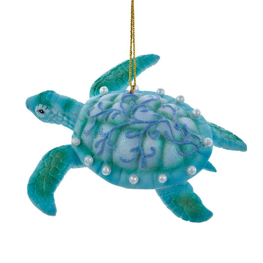 4"BLUE/GREEN UNDER THE SEA TURTLE ORNAMENT
