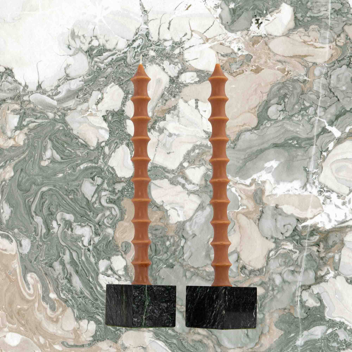 Bamboo Taper Beeswax Candles - A Pair: Vanilla Caramel