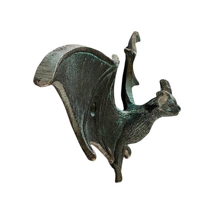 NEW-Cast Iron Verdigris-Style Bat Wall Hook | Wall Organizer