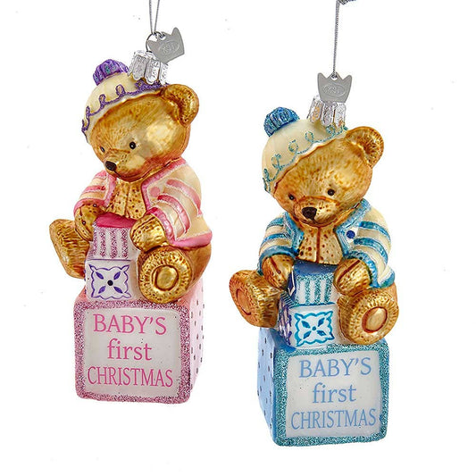 5"NG BABY BEAR "1ST XMAS" ORNAMENT 2/A