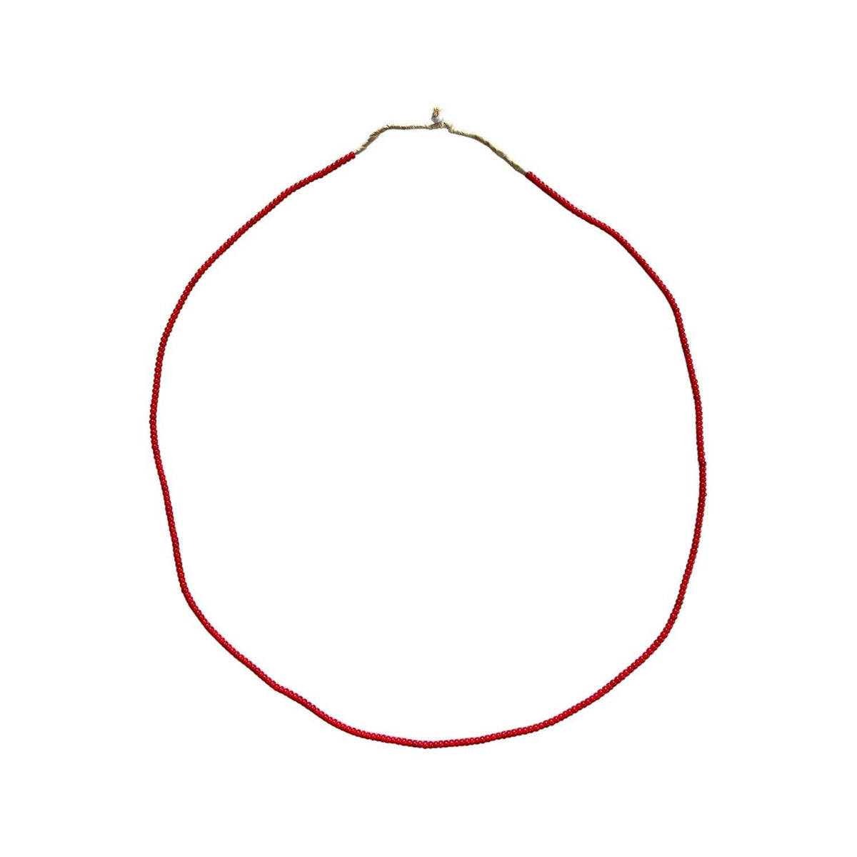 White Heart Glass Bead Red: Large