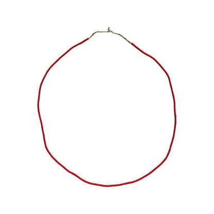 White Heart Glass Bead Red: Large