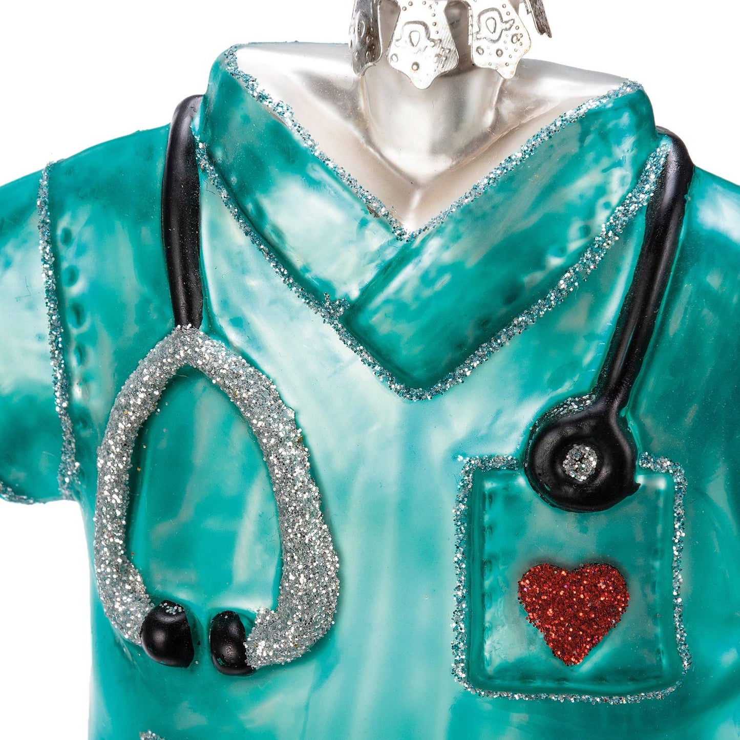 Glass Nurse Scrubs Ornament