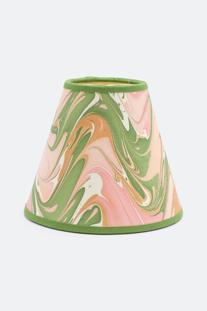 6" Clip On Chandelier Sconce Lampshade — Hand-Marbled: Flatiron Feather