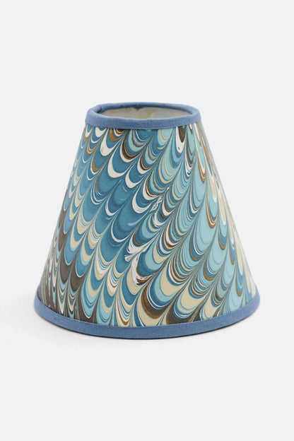 6" Clip On Chandelier Sconce Lampshade — Hand-Marbled: Flatiron Feather