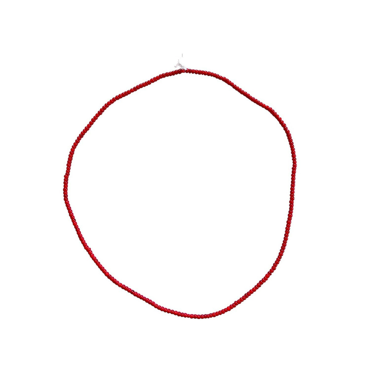 White Heart Glass Bead Red: Large