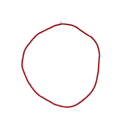 White Heart Glass Bead Red: Large