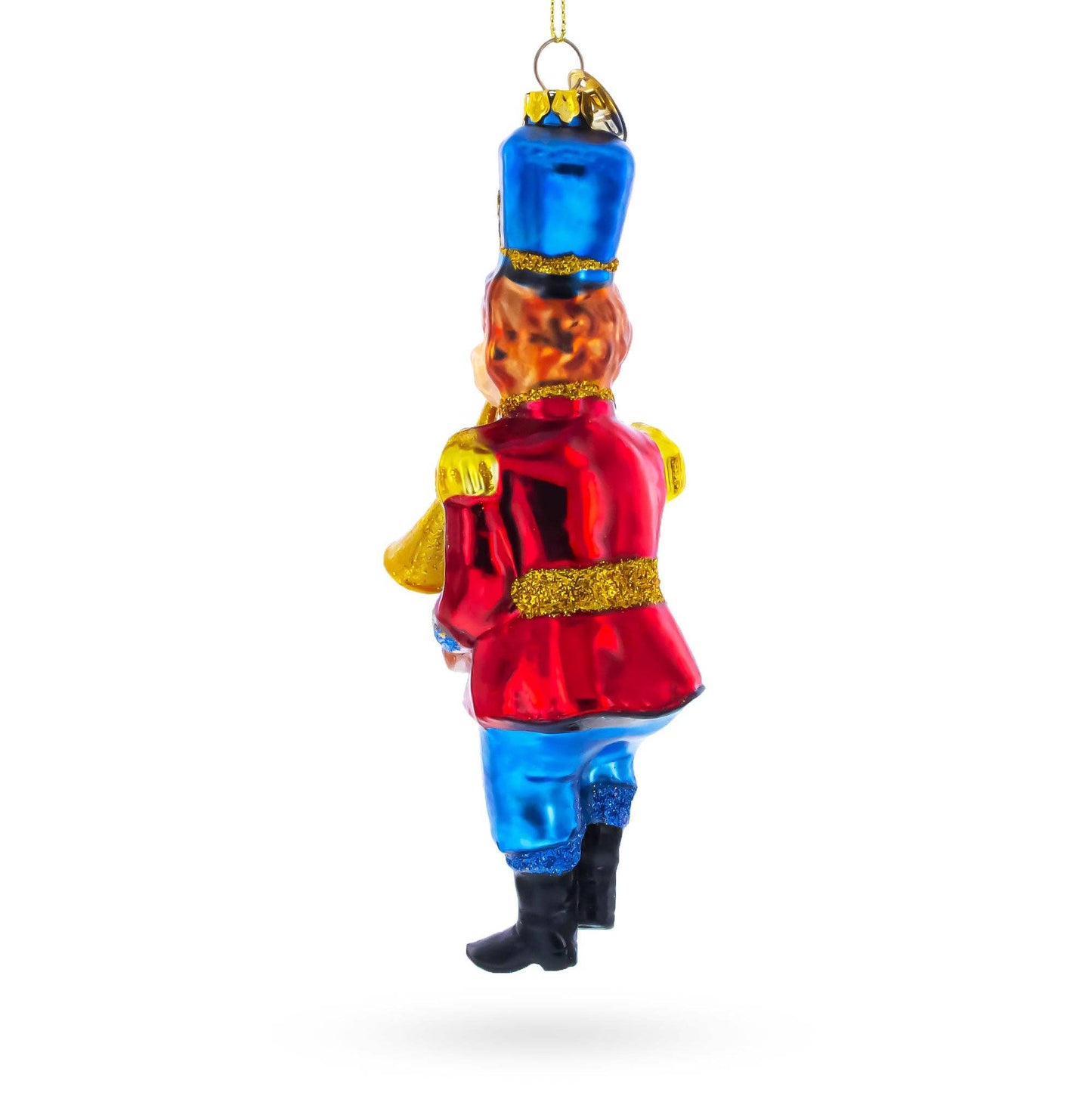 Monkey Nutcracker with Trumpet Glass Ornament