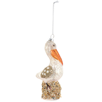 Glass Pelican Ornament