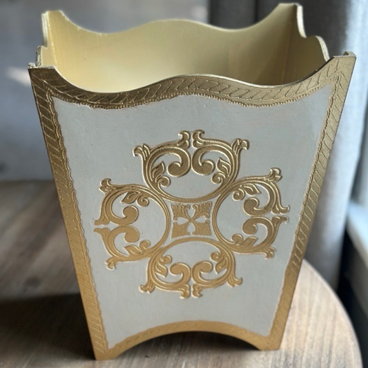 Florentino Baroque Wooden Wastebasket