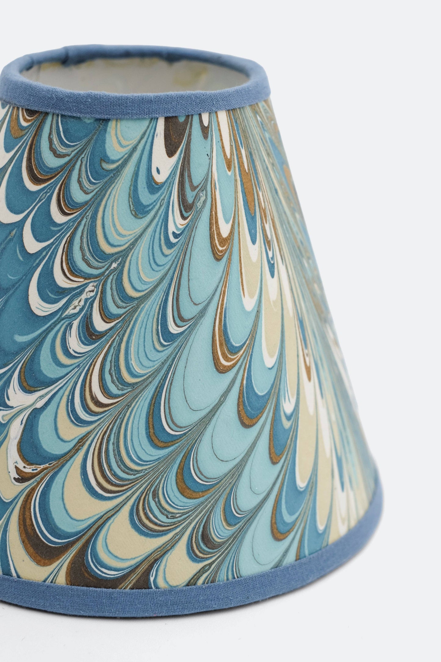 6" Clip On Chandelier Sconce Lampshade — Hand-Marbled: Flatiron Feather