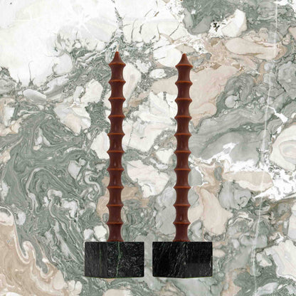 Bamboo Taper Beeswax Candles - A Pair: Vanilla Caramel
