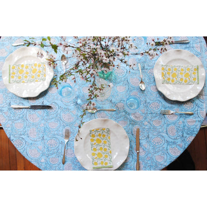 Yellow Floral Paper Guest Napkins Block-Print Daffodil
