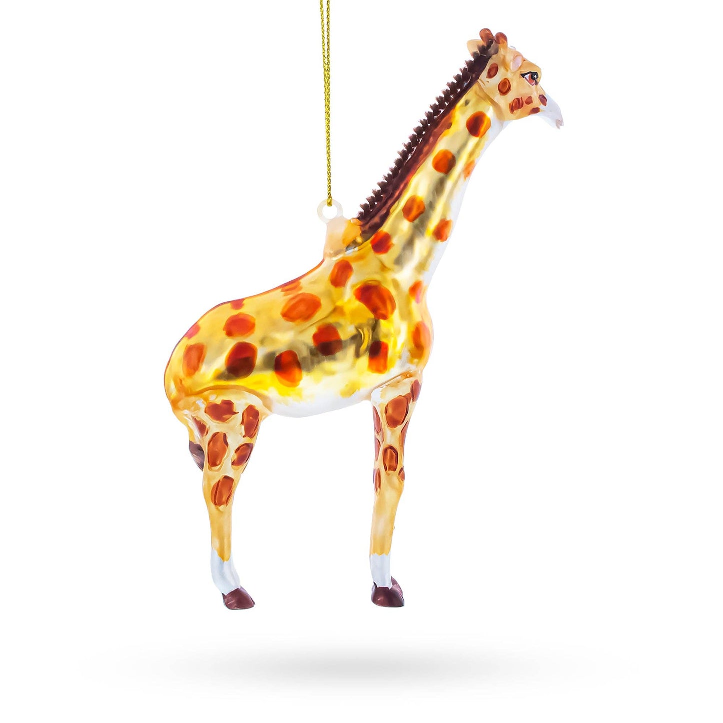 Glittered Giraffe Glass Ornament