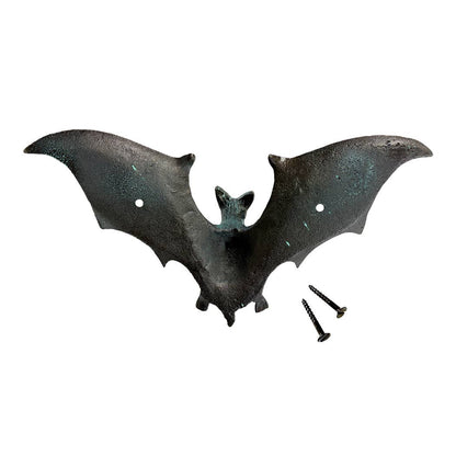 NEW-Cast Iron Verdigris-Style Bat Wall Hook | Wall Organizer