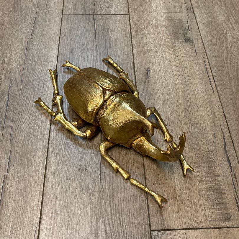 Gold Leafed Beetle Wall Decor